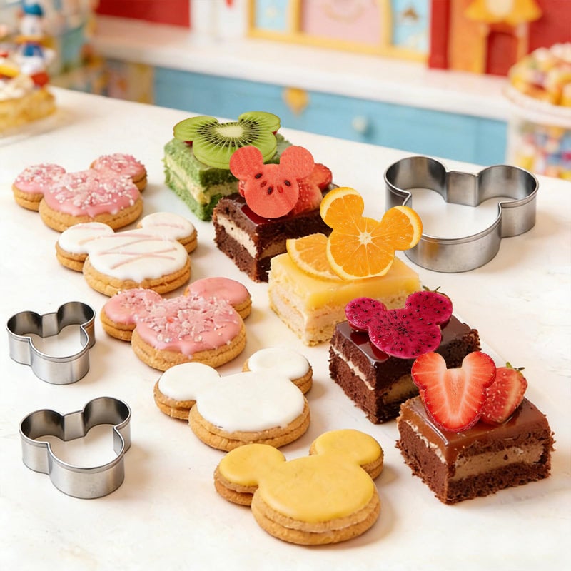 Tmflexe Mouse Cookie Cutter Sandwich Cutters for Kids DIY Lunchbox Bento Box Fruit Cutters Vegetable Cutters for Children Boys Girls, Pack of 5 - Image 4